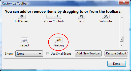 Firebug Start Button